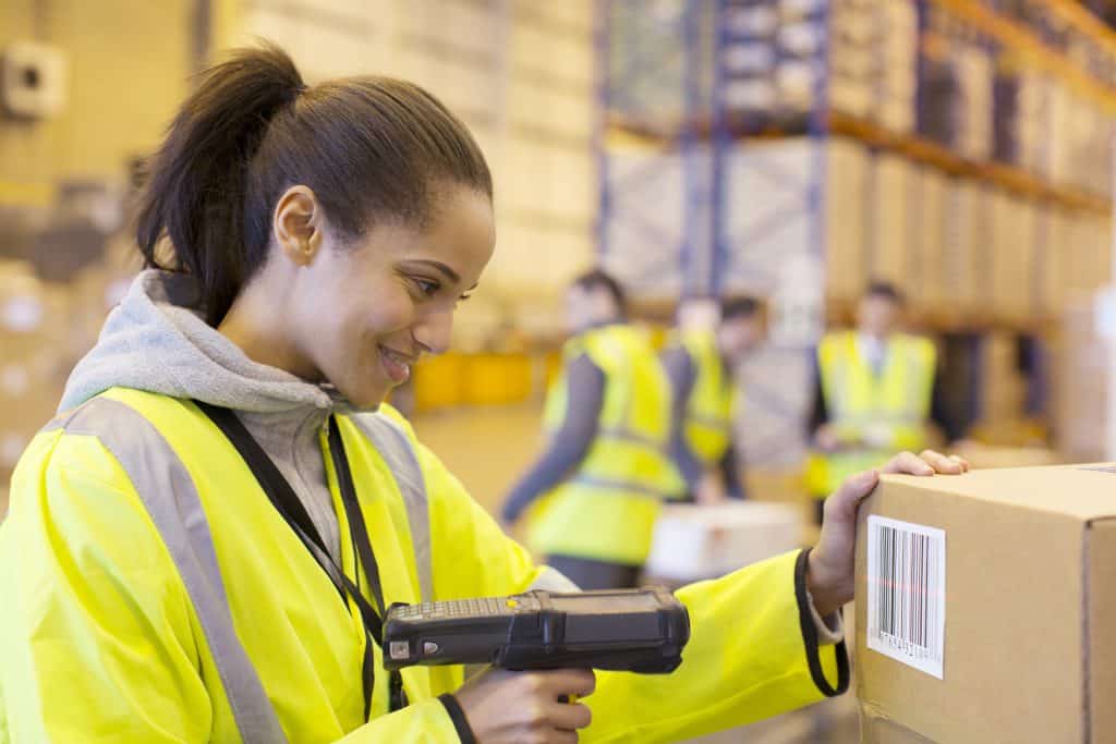 Warehouse worker showing pick and pack services